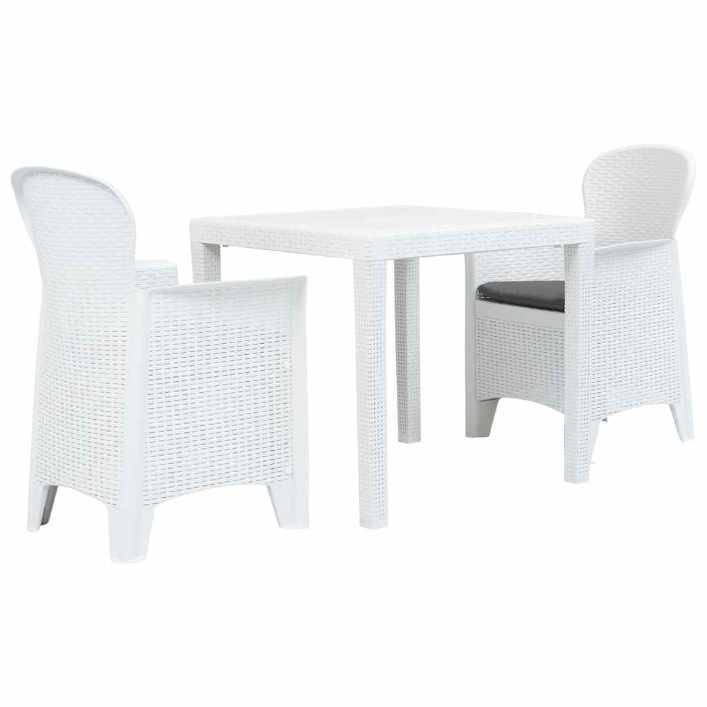 vidaXL 5-delige Tuinset rattan-look kunststof wit
