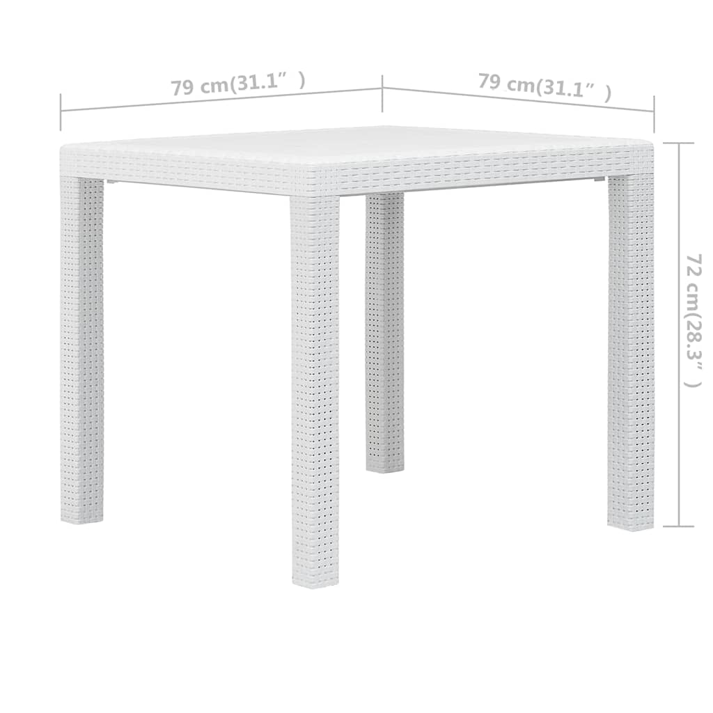 vidaXL 5-delige Tuinset rattan-look kunststof wit