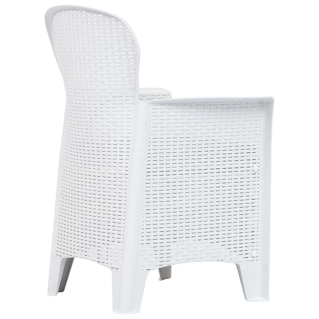 vidaXL 5-delige Tuinset rattan-look kunststof wit