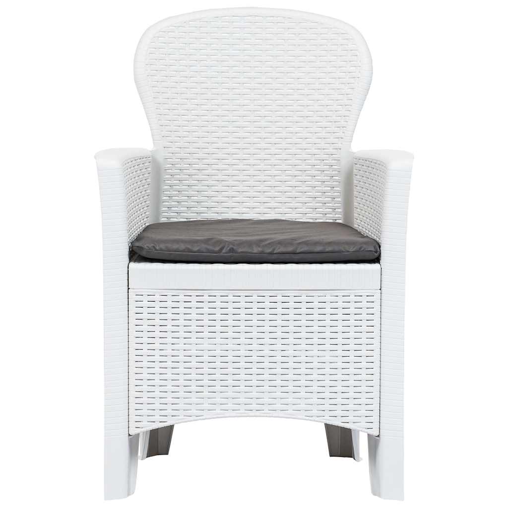 vidaXL 5-delige Tuinset rattan-look kunststof wit