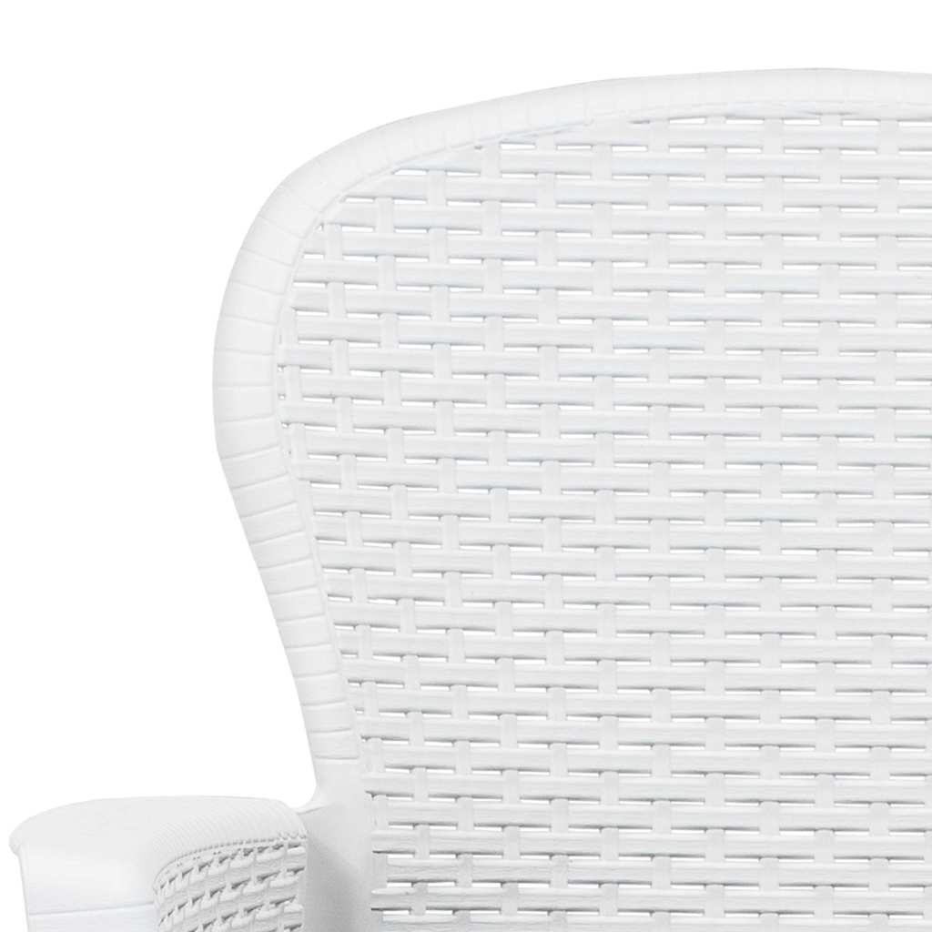 vidaXL 5-delige Tuinset rattan-look kunststof wit