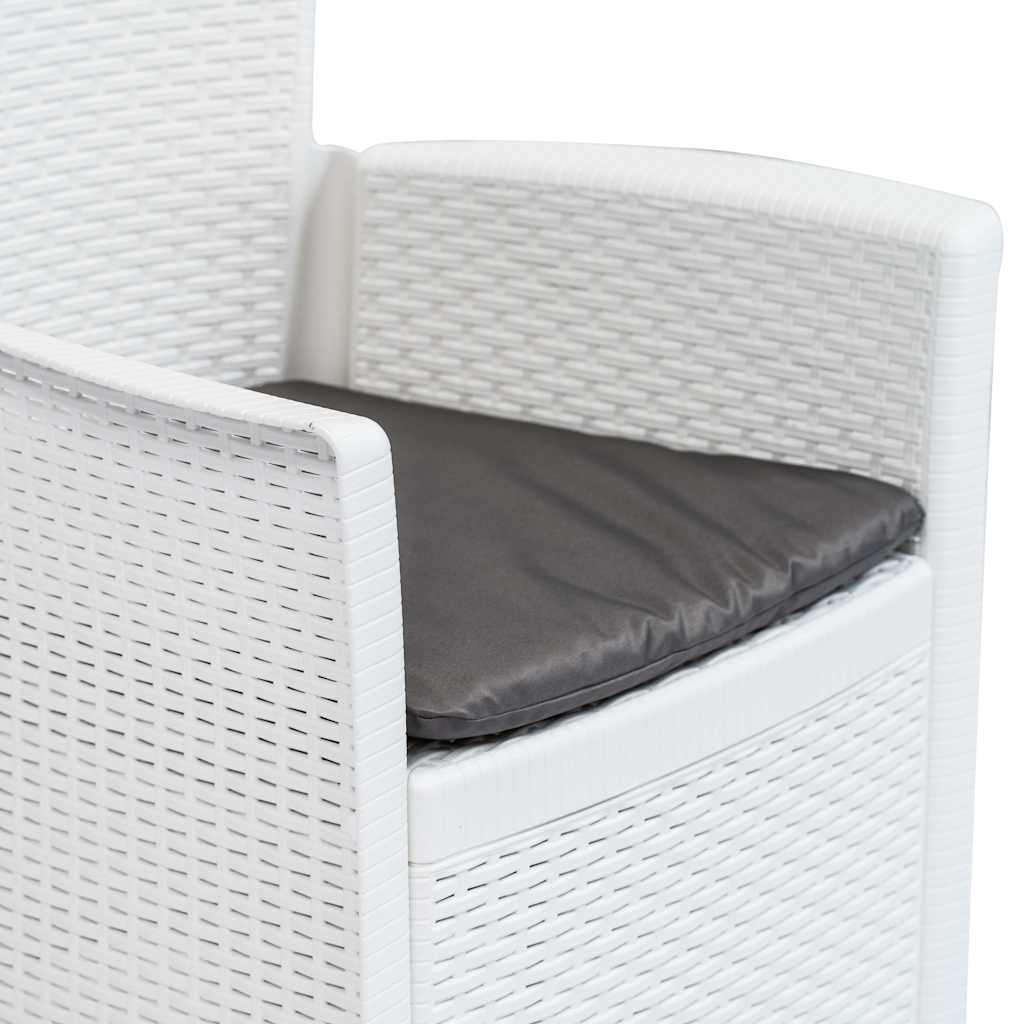 vidaXL 5-delige Tuinset rattan-look kunststof wit