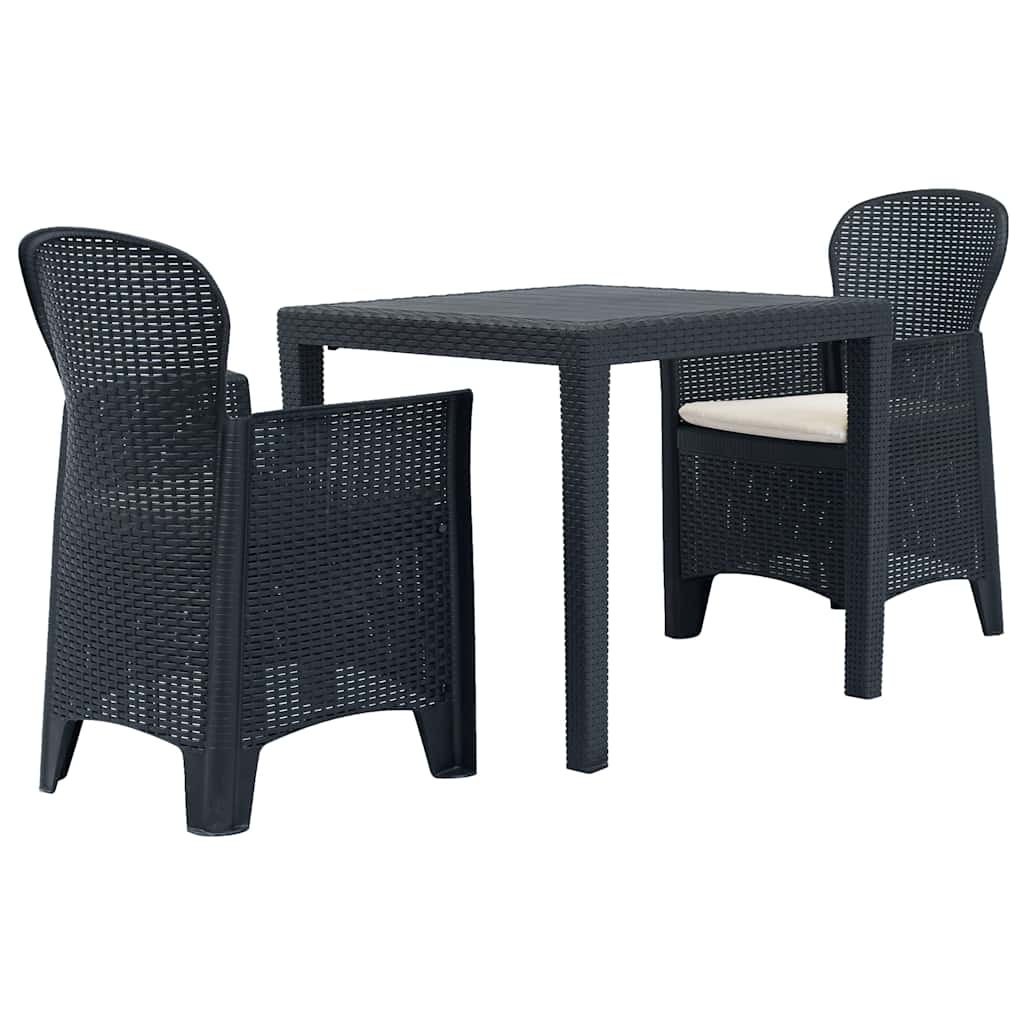 vidaXL 5-delige Tuinset rattan-look kunststof wit