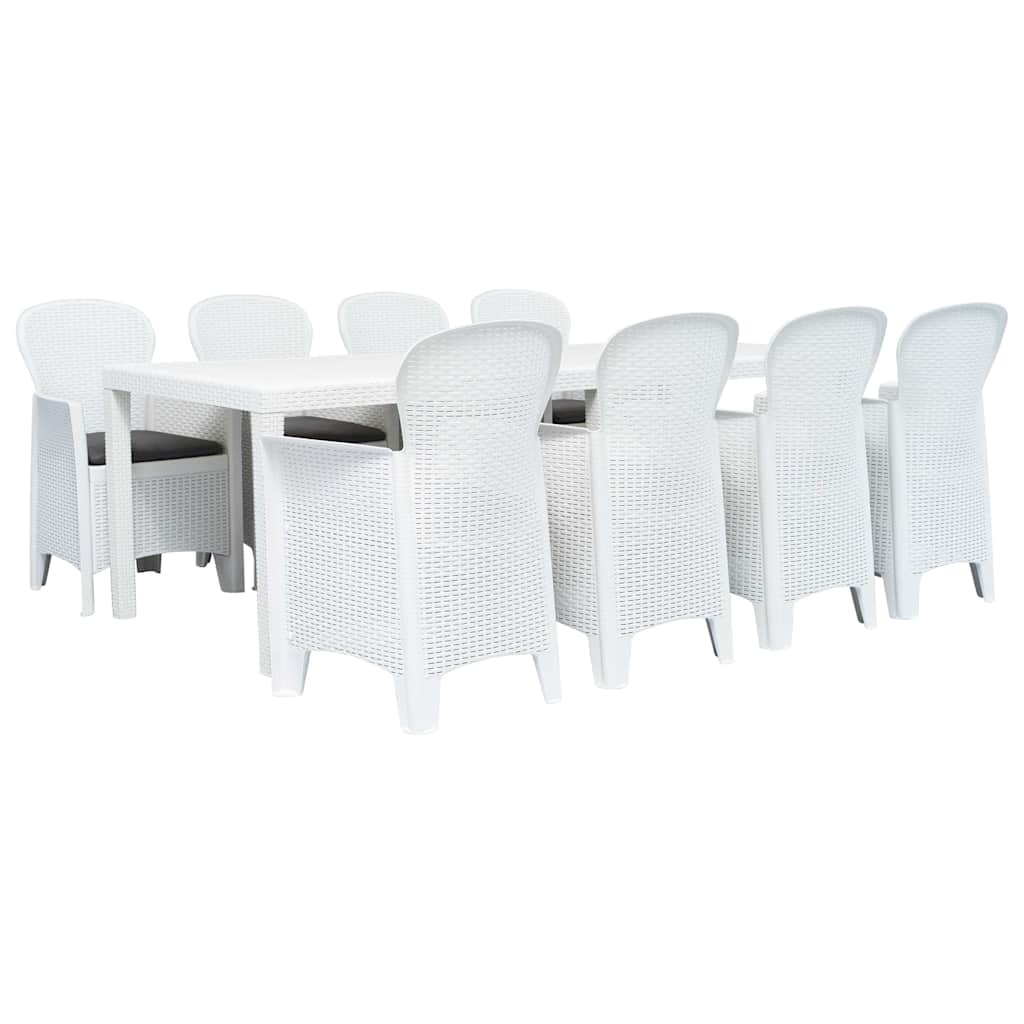 vidaXL 5-delige Tuinset rattan-look kunststof wit