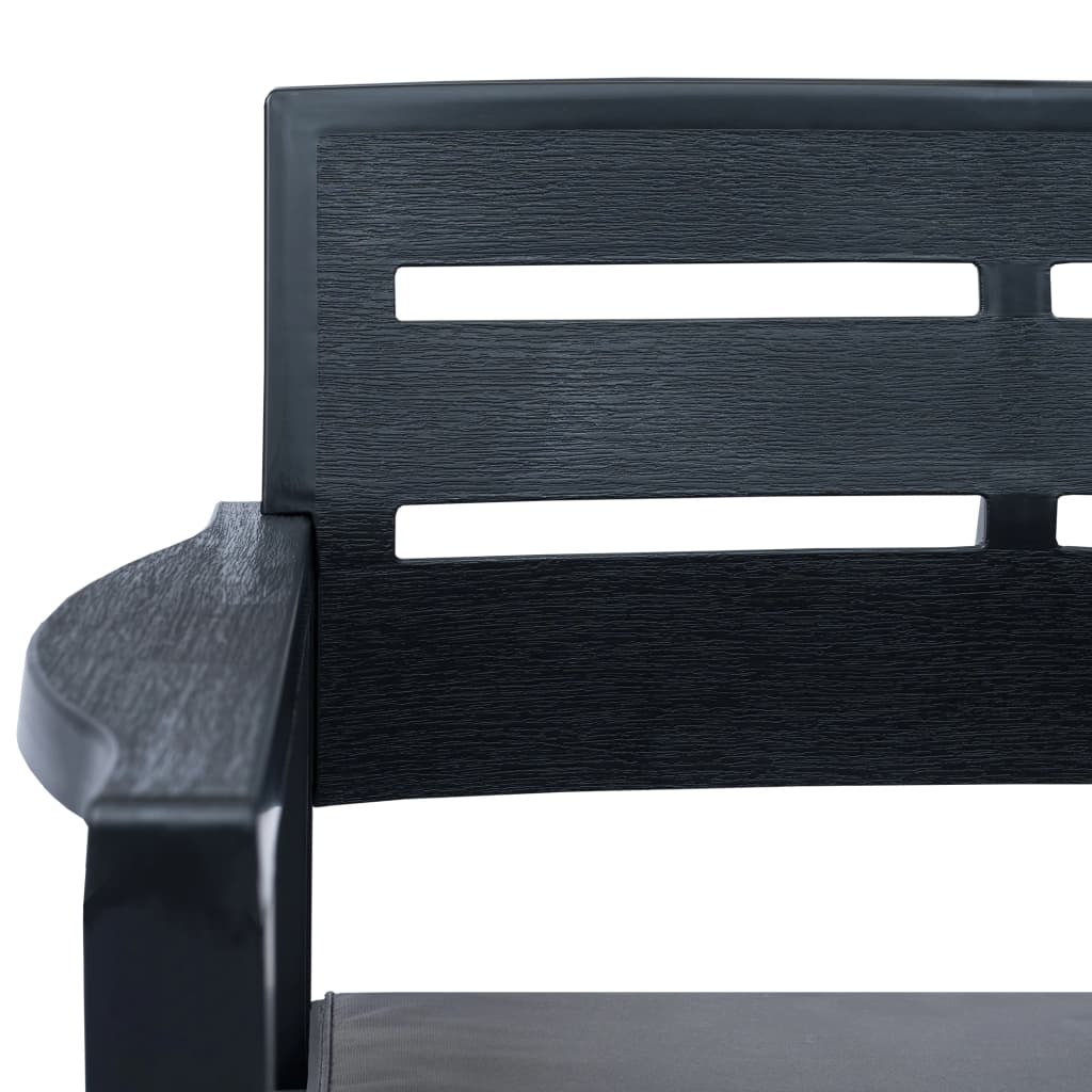 vidaXL 4-delige Loungeset kunststof antraciet