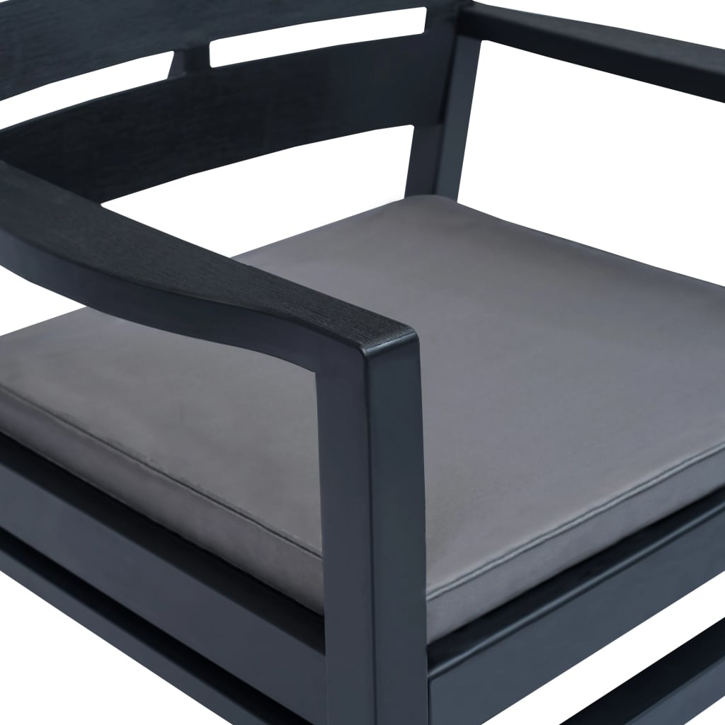 vidaXL 4-delige Loungeset kunststof antraciet