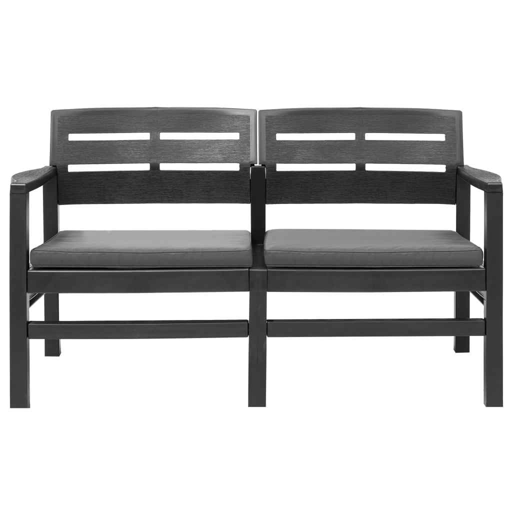 vidaXL 4-delige Loungeset kunststof antraciet