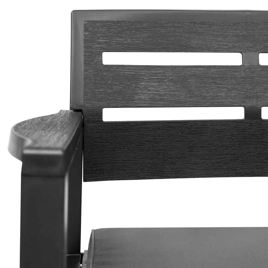 vidaXL 4-delige Loungeset kunststof antraciet