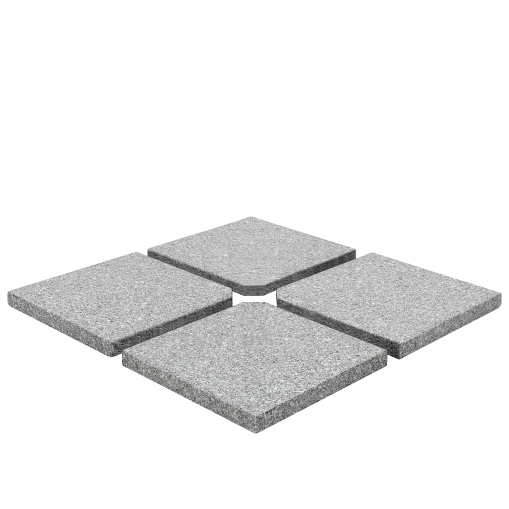 vidaXL Parasol Base Plates 4 pcs Square 100 kg Grey Granite