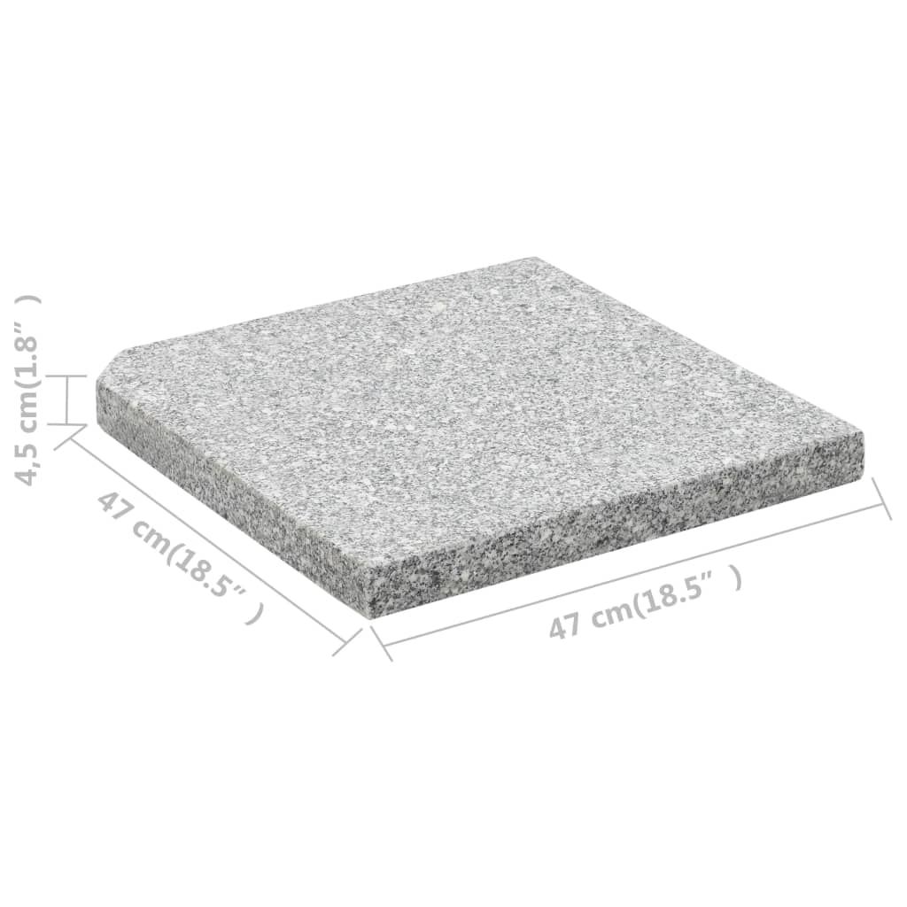 vidaXL Parasol Base Plates 4 pcs Square 100 kg Grey Granite