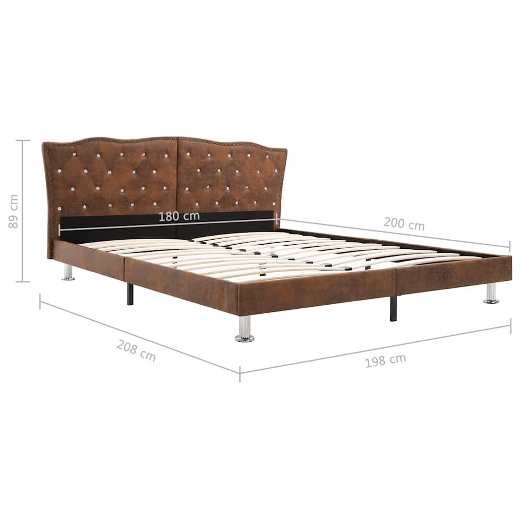 vidaXL Bed met matras stof bruin 180x200 cm