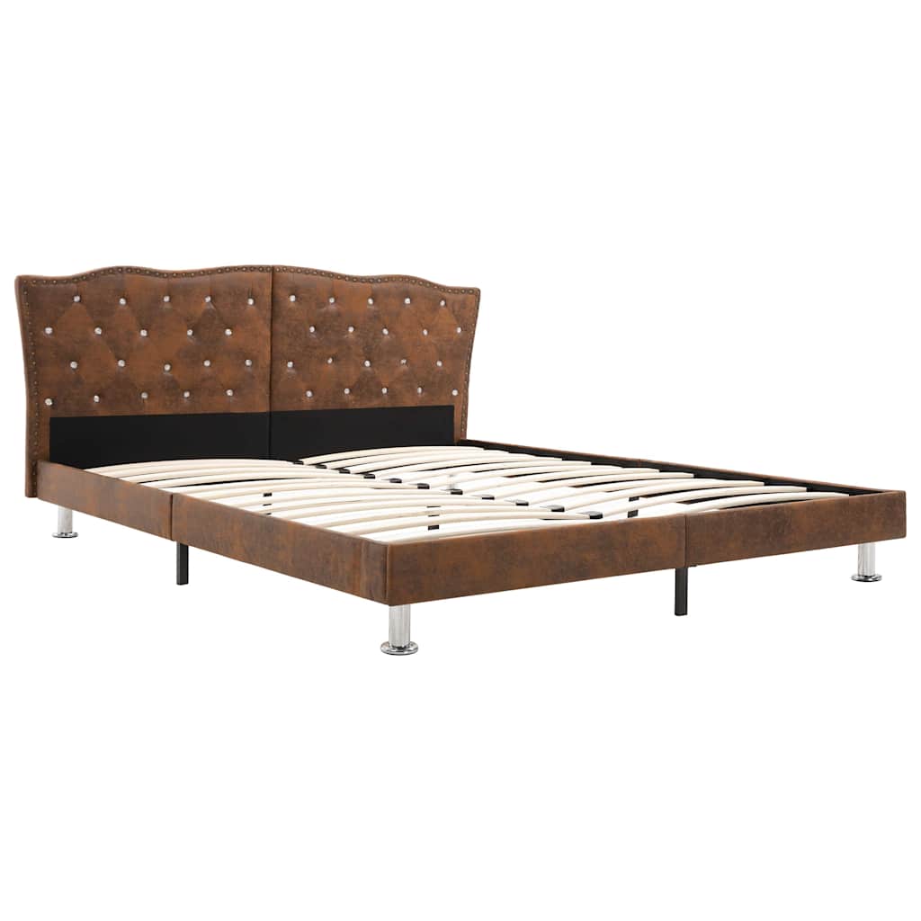 vidaXL Bed met matras stof bruin 180x200 cm