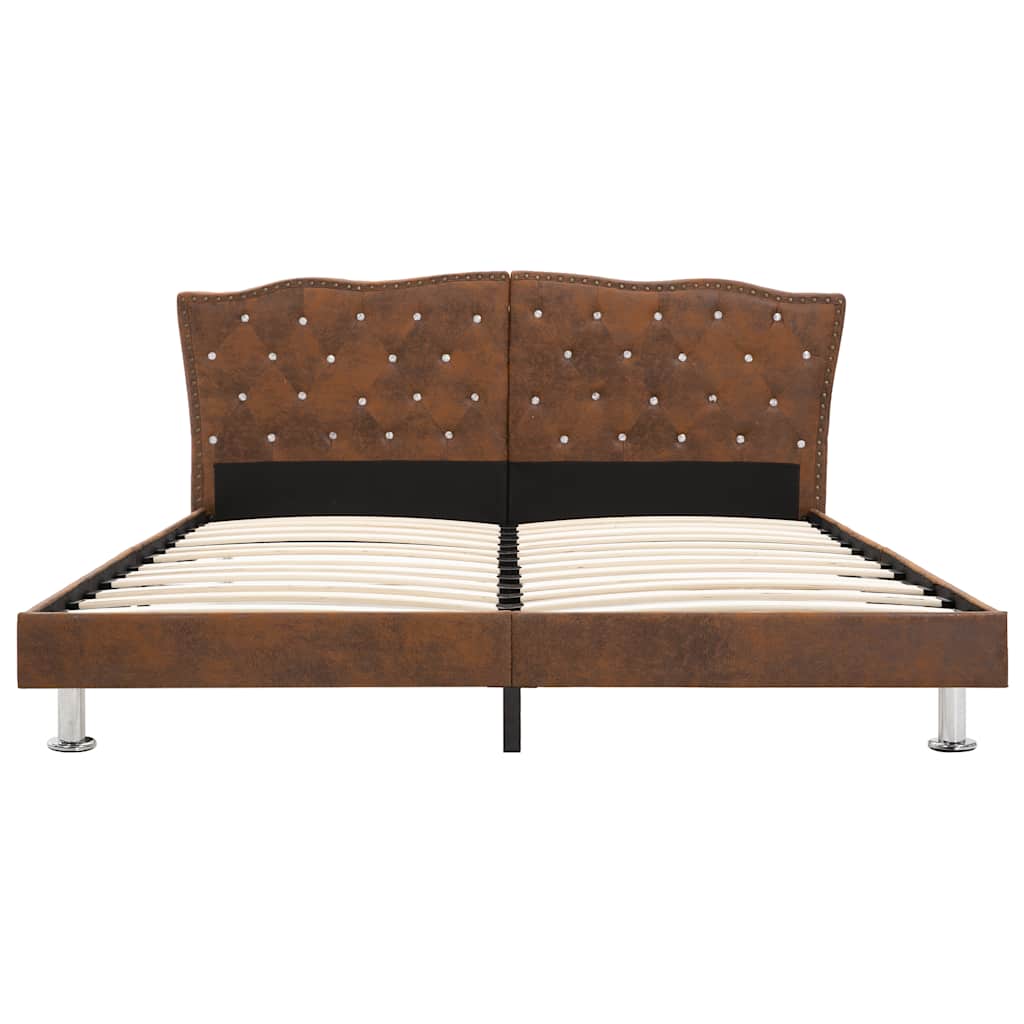 vidaXL Bed met matras stof bruin 180x200 cm