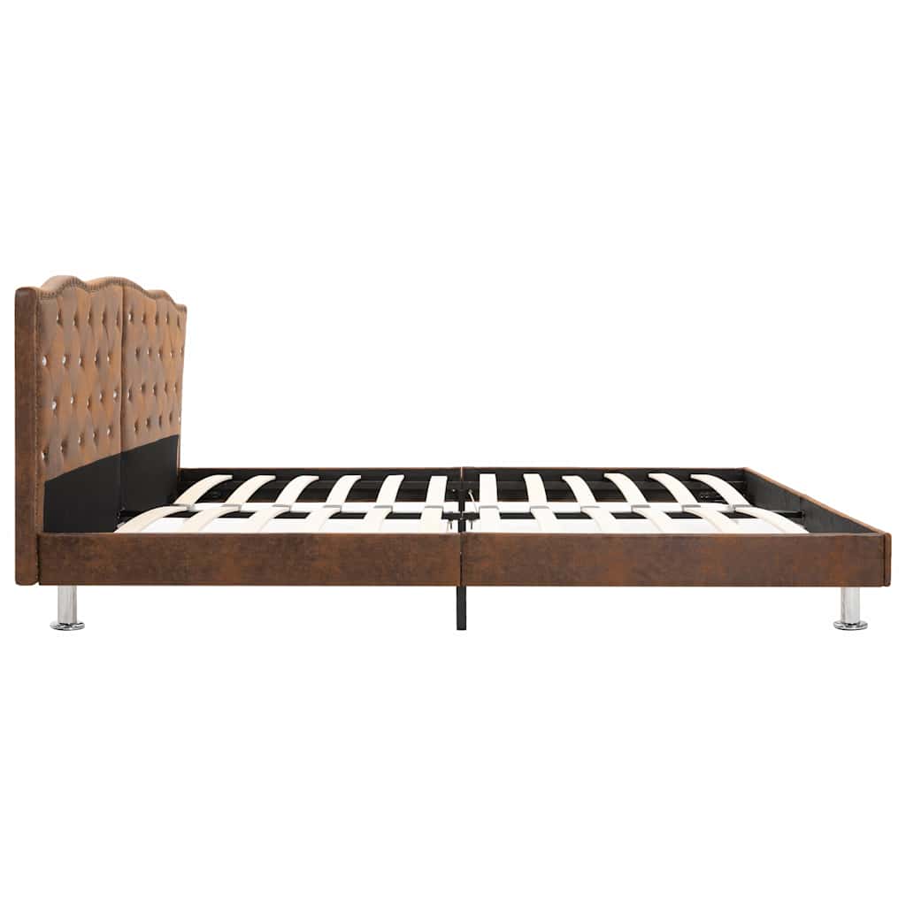 vidaXL Bed met matras stof bruin 180x200 cm