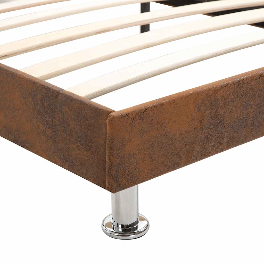 vidaXL Bed met matras stof bruin 180x200 cm