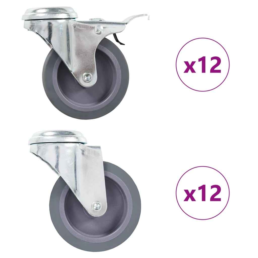 vidaXL Zwenkwielen met boutgaten 4 st 75 mm