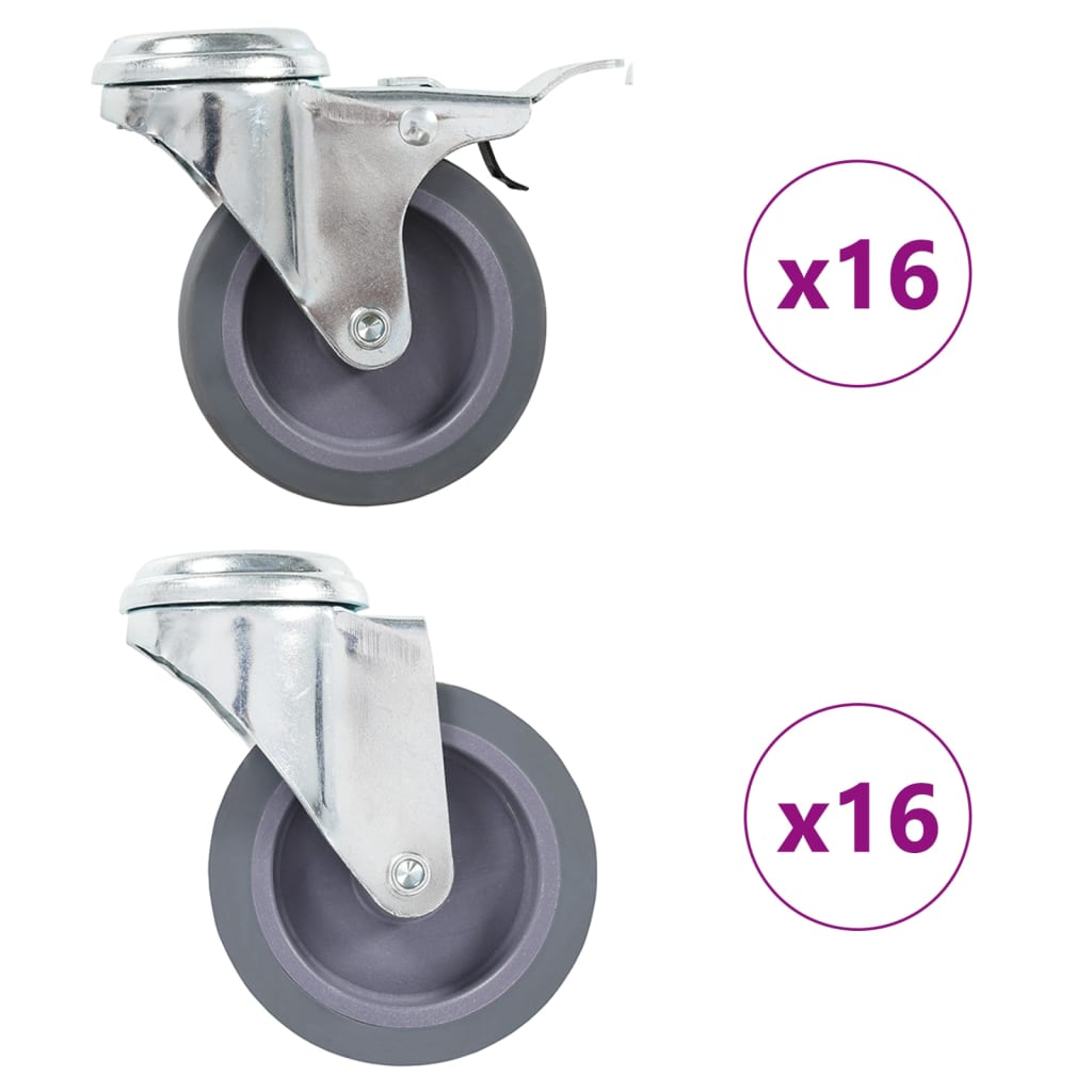 vidaXL Zwenkwielen met boutgaten 4 st 75 mm
