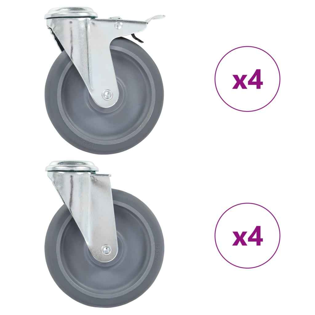 vidaXL Zwenkwielen met boutgaten 4 st 125 mm