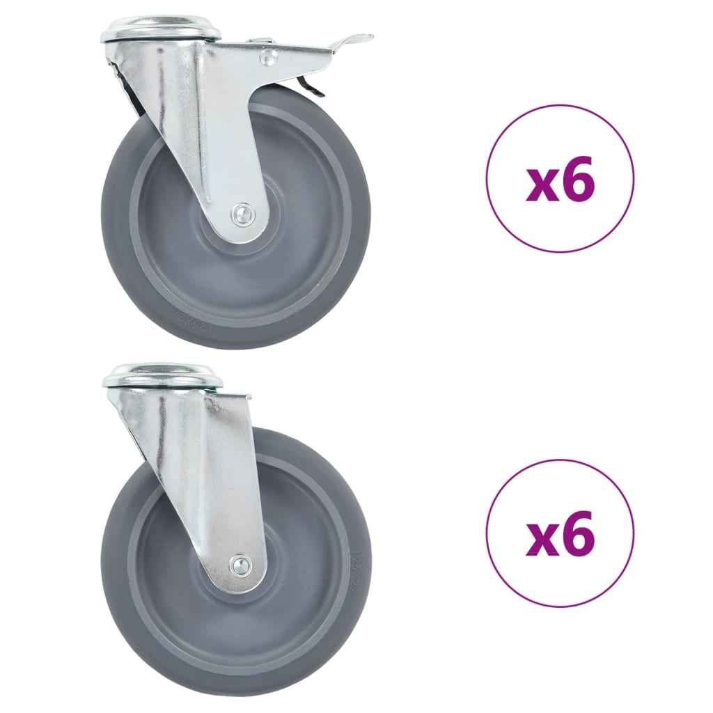 vidaXL Zwenkwielen met boutgaten 4 st 125 mm