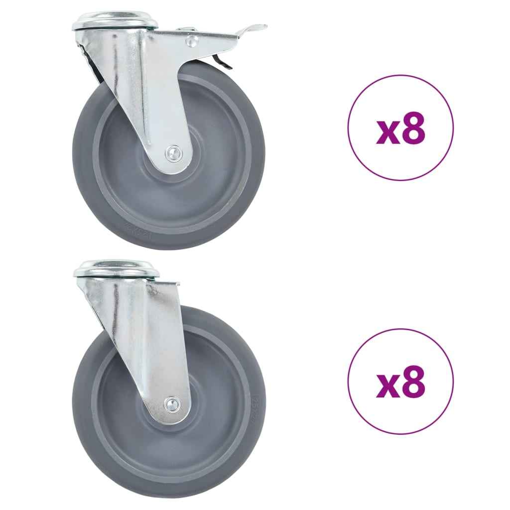 vidaXL Zwenkwielen met boutgaten 4 st 125 mm