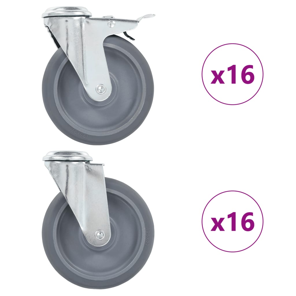 vidaXL Zwenkwielen met boutgaten 4 st 125 mm