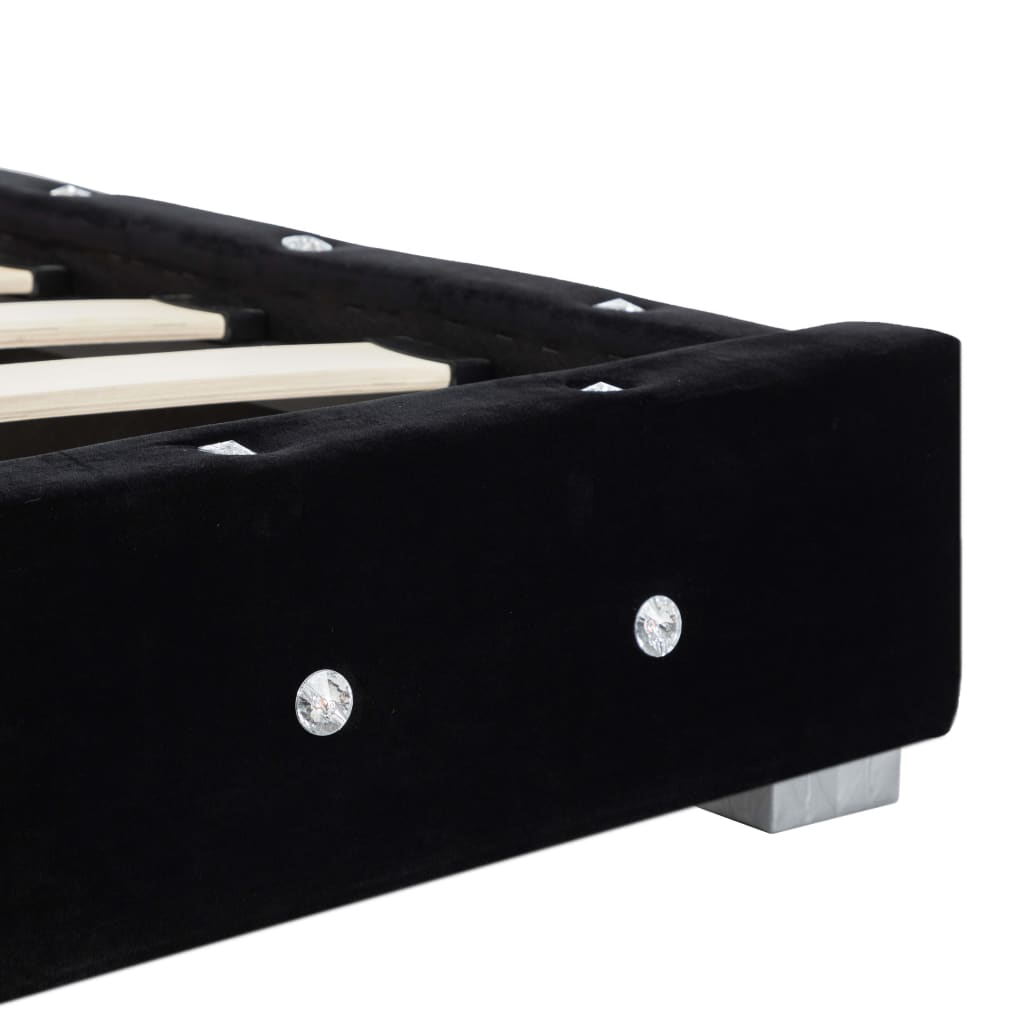 vidaXL Bed met traagschuim matras fluweel zwart 180x200 cm