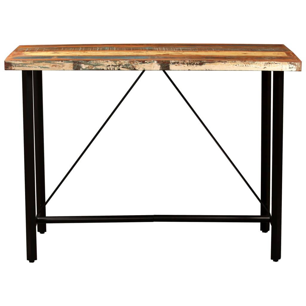vidaXL 5-piece Bar Set Solid Reclaimed Wood and Real Leather