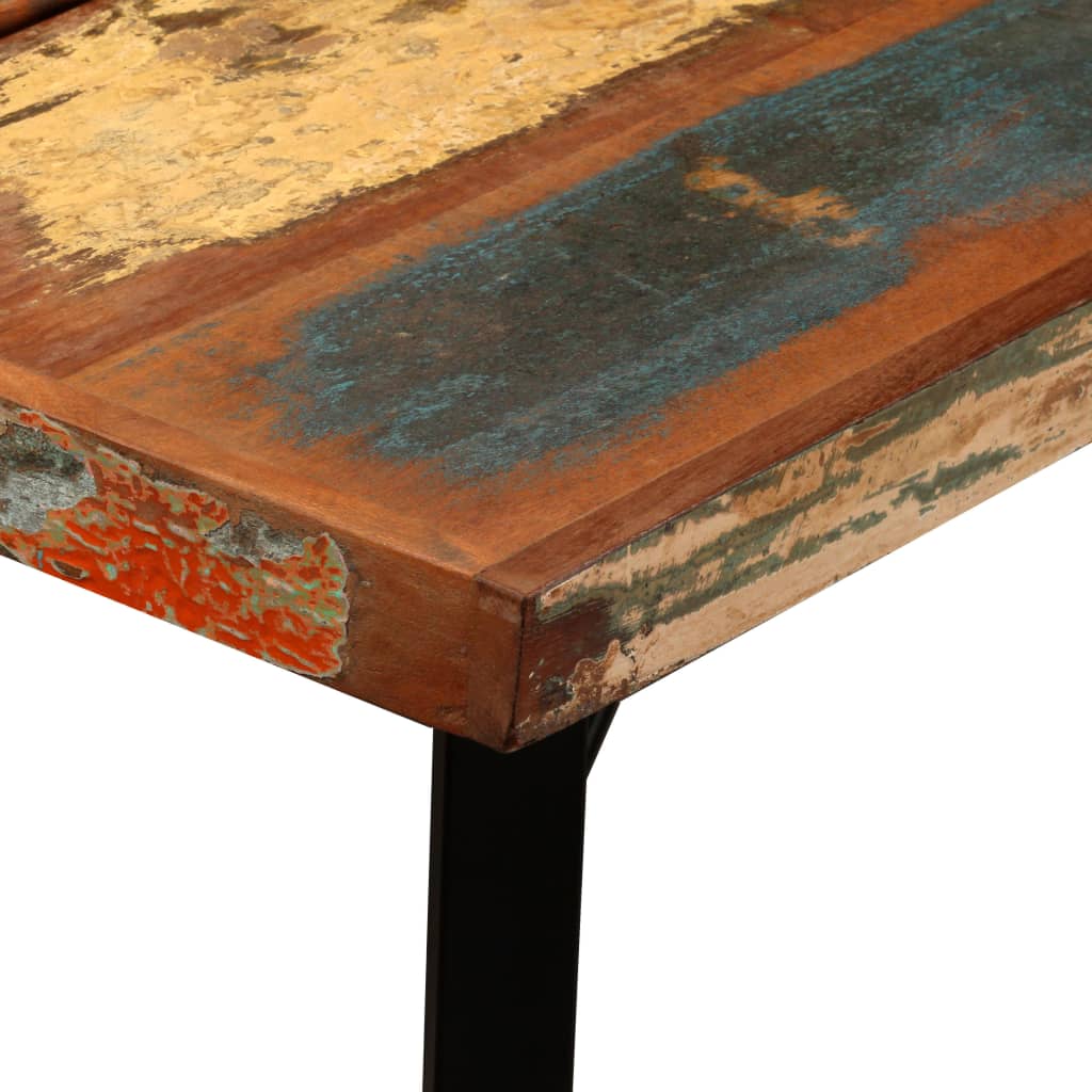 vidaXL 5-piece Bar Set Solid Reclaimed Wood and Real Leather