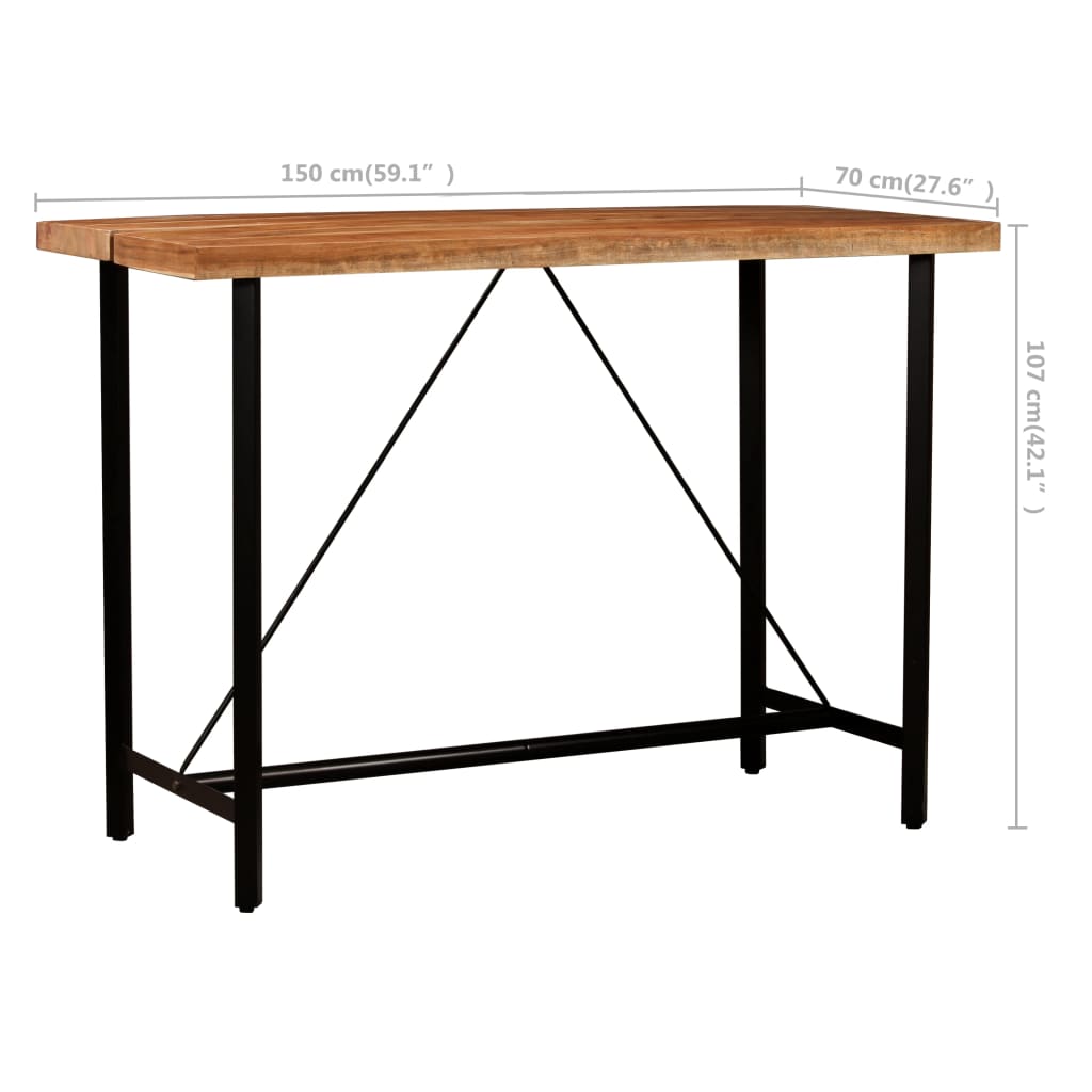 vidaXL 5-piece Bar Set Solid Reclaimed Wood and Real Leather