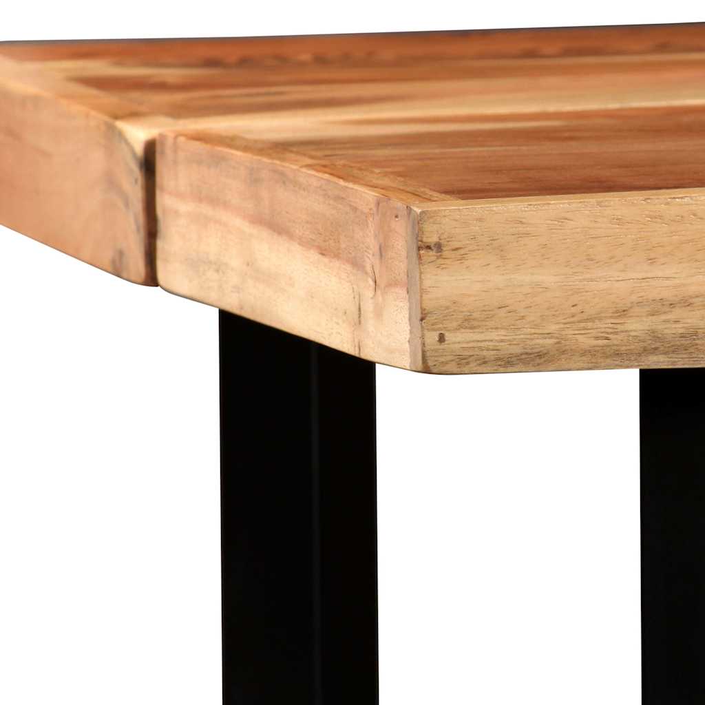 vidaXL 7-delige Barset massief gerecycled hout en echt leer