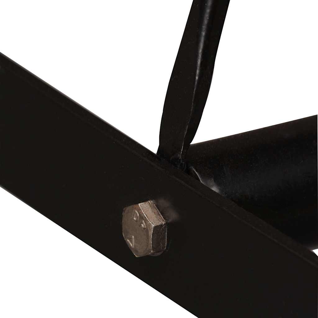 vidaXL 7-delige Barset massief gerecycled hout en echt leer