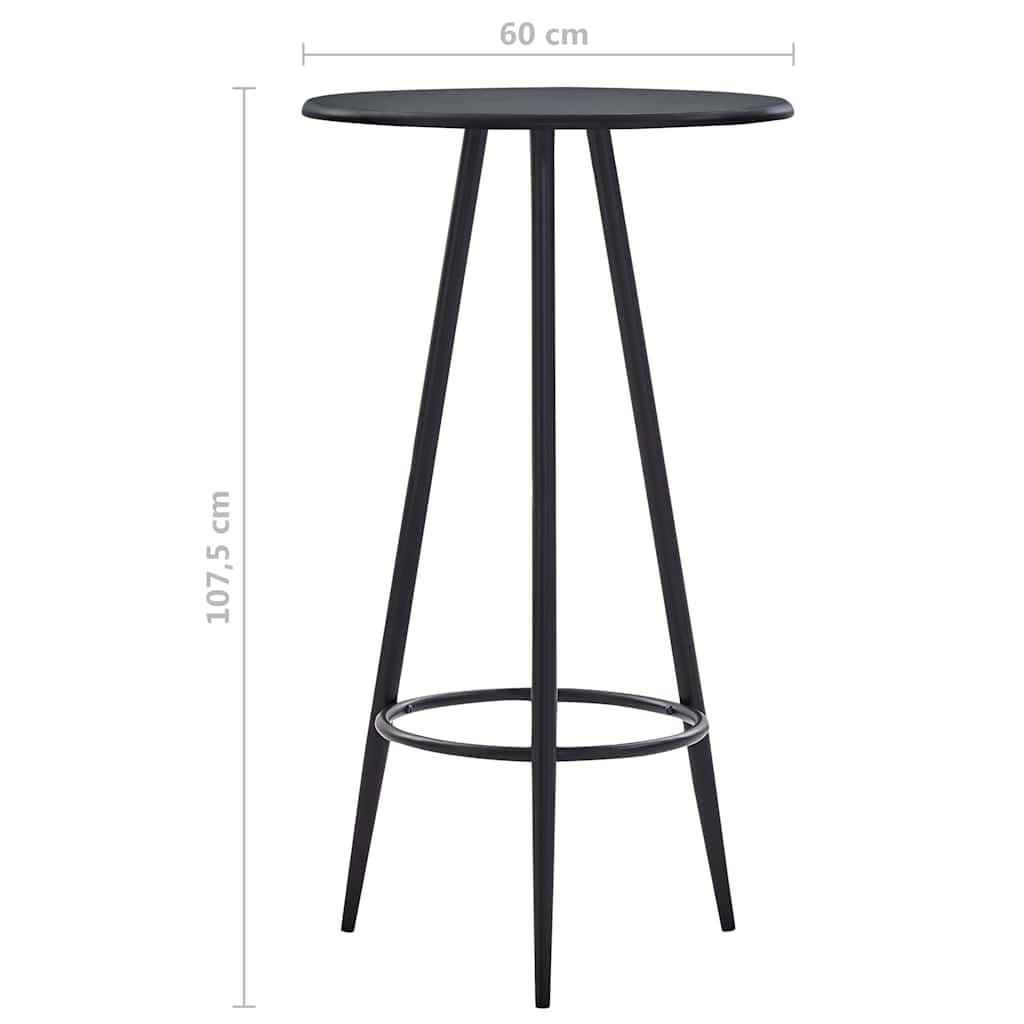 vidaXL 5-delige Barset kunststof zwart