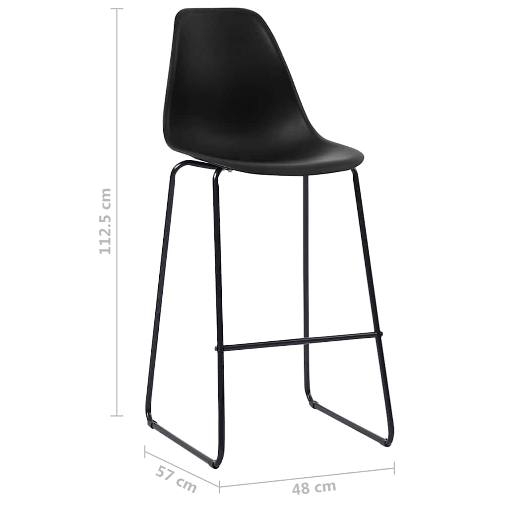 vidaXL 5-delige Barset kunststof zwart