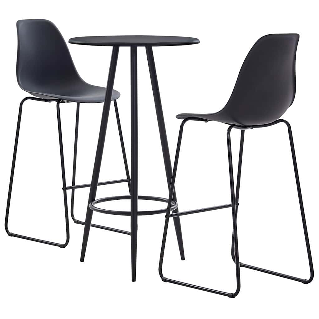 vidaXL 5-delige Barset kunststof zwart