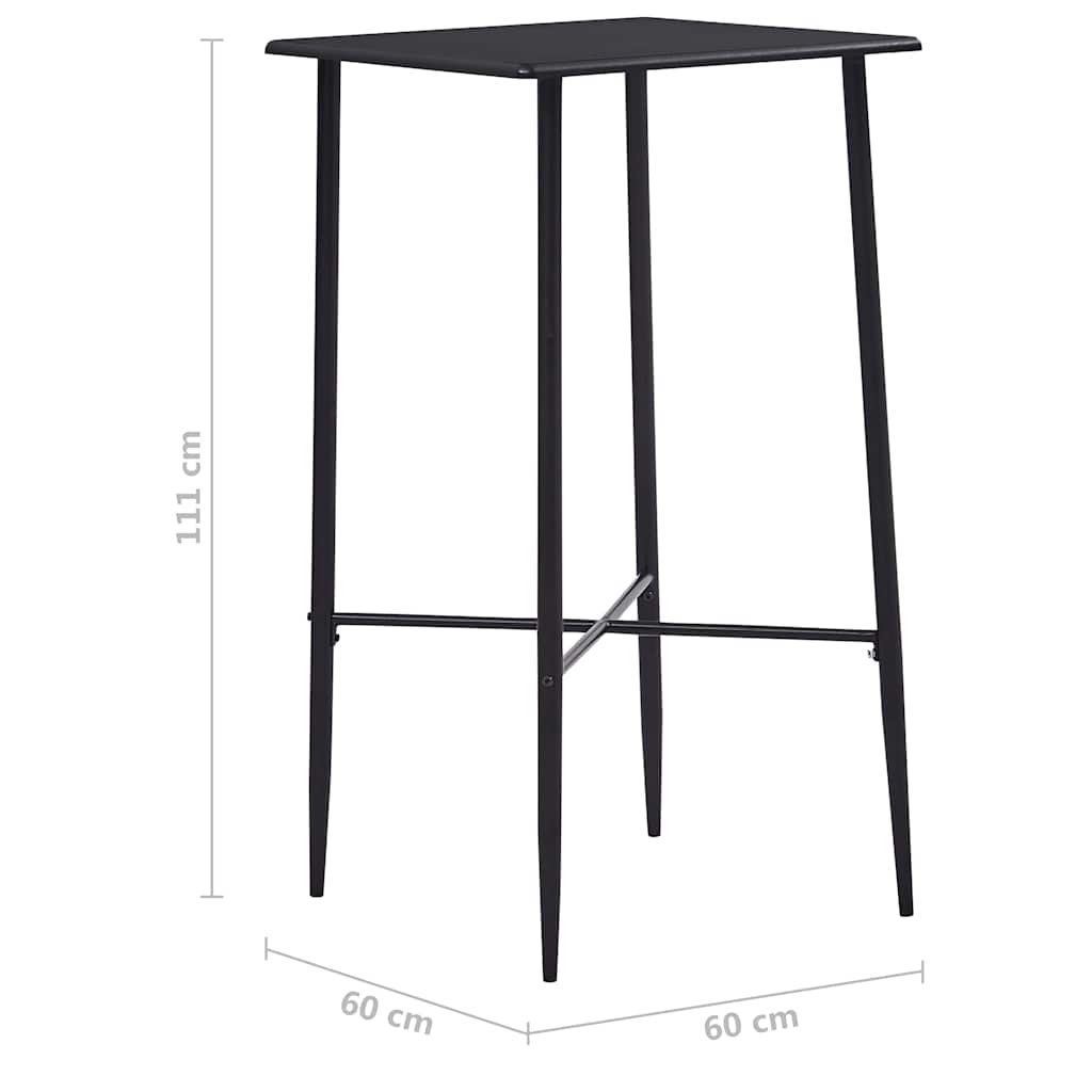 vidaXL 3-delige Barset kunststof zwart