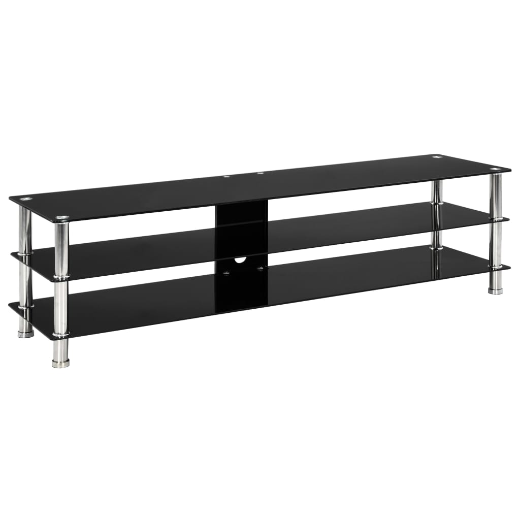 vidaXL Tv-meubel 150x40x40 cm gehard glas zwart