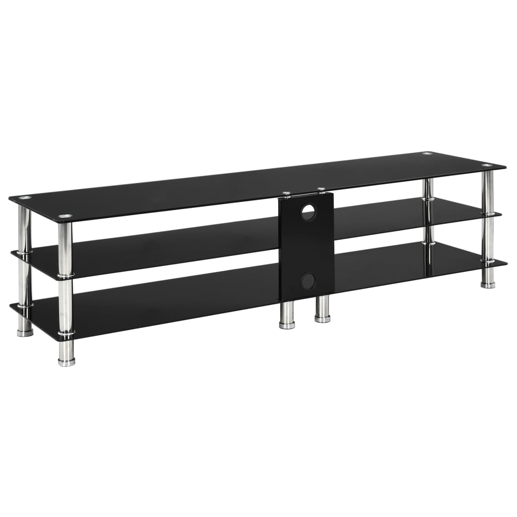 vidaXL Tv-meubel 150x40x40 cm gehard glas zwart