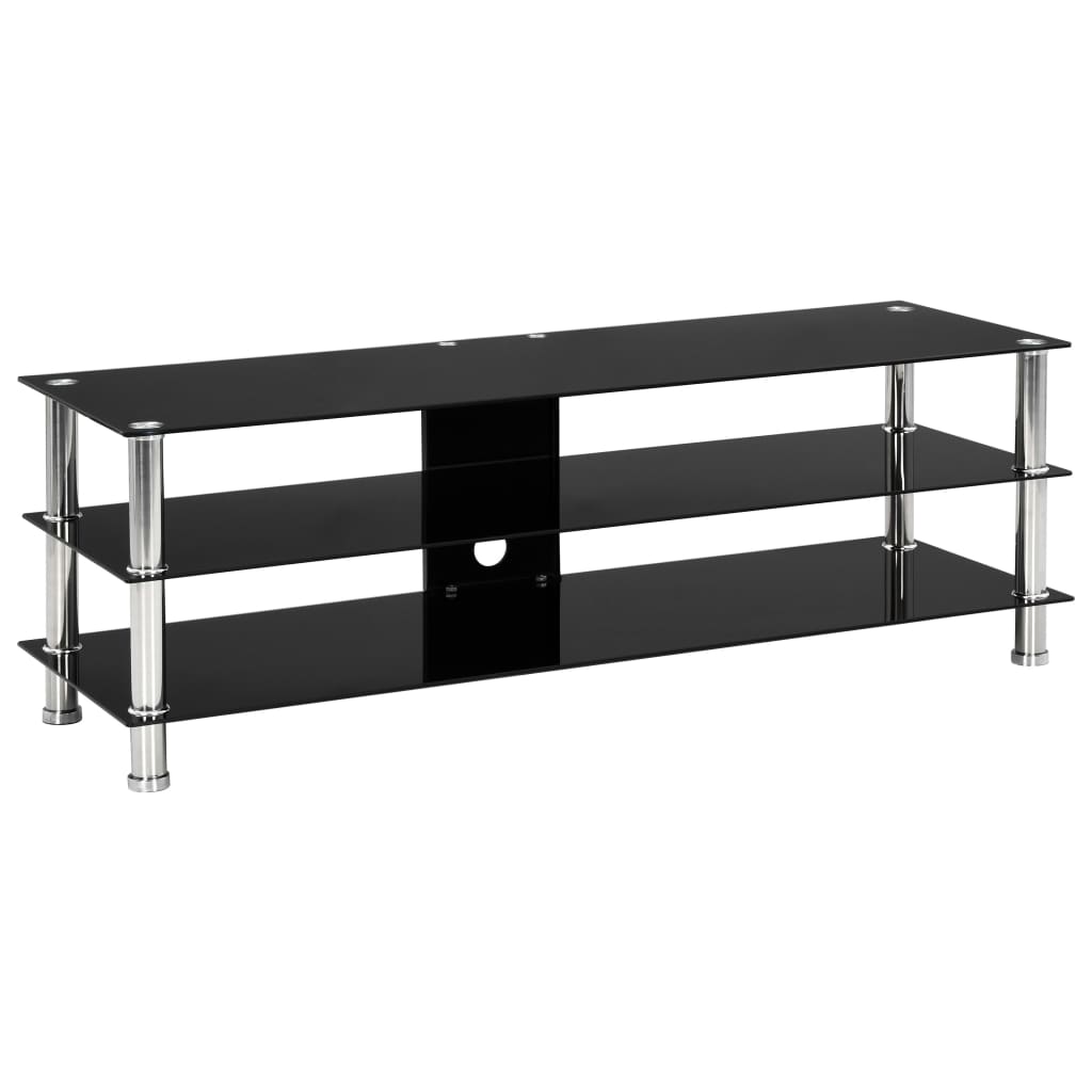 vidaXL Tv-meubel 150x40x40 cm gehard glas zwart