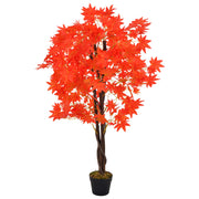 vidaXL Kunstplant met pot esdoorn 120 cm rood - Aashly