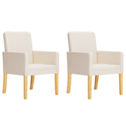 vidaXL Eetkamerstoelen 2 st kunstleer crème