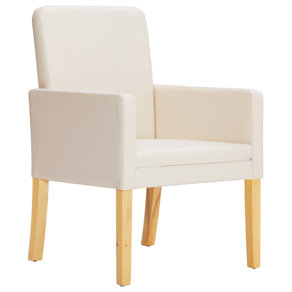 vidaXL Eetkamerstoelen 2 st kunstleer crème