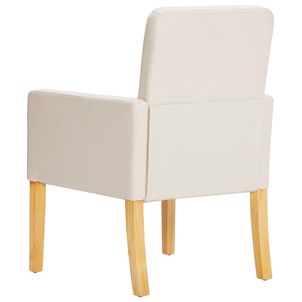 vidaXL Eetkamerstoelen 2 st kunstleer crème
