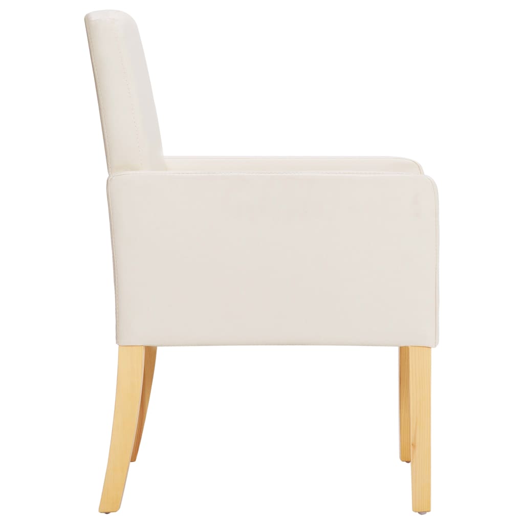 vidaXL Eetkamerstoelen 2 st kunstleer crème