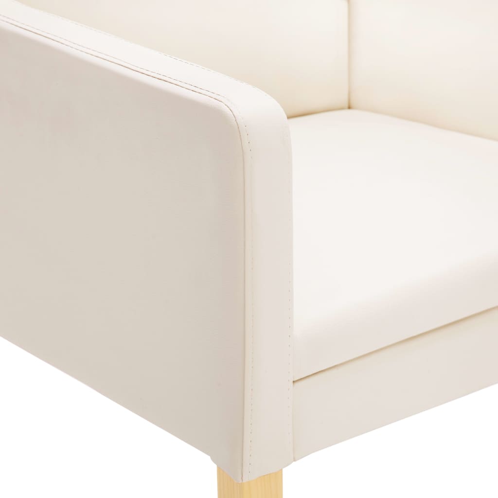 vidaXL Eetkamerstoelen 2 st kunstleer crème