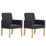 vidaXL Eetkamerstoelen 2 st stof donkergrijs