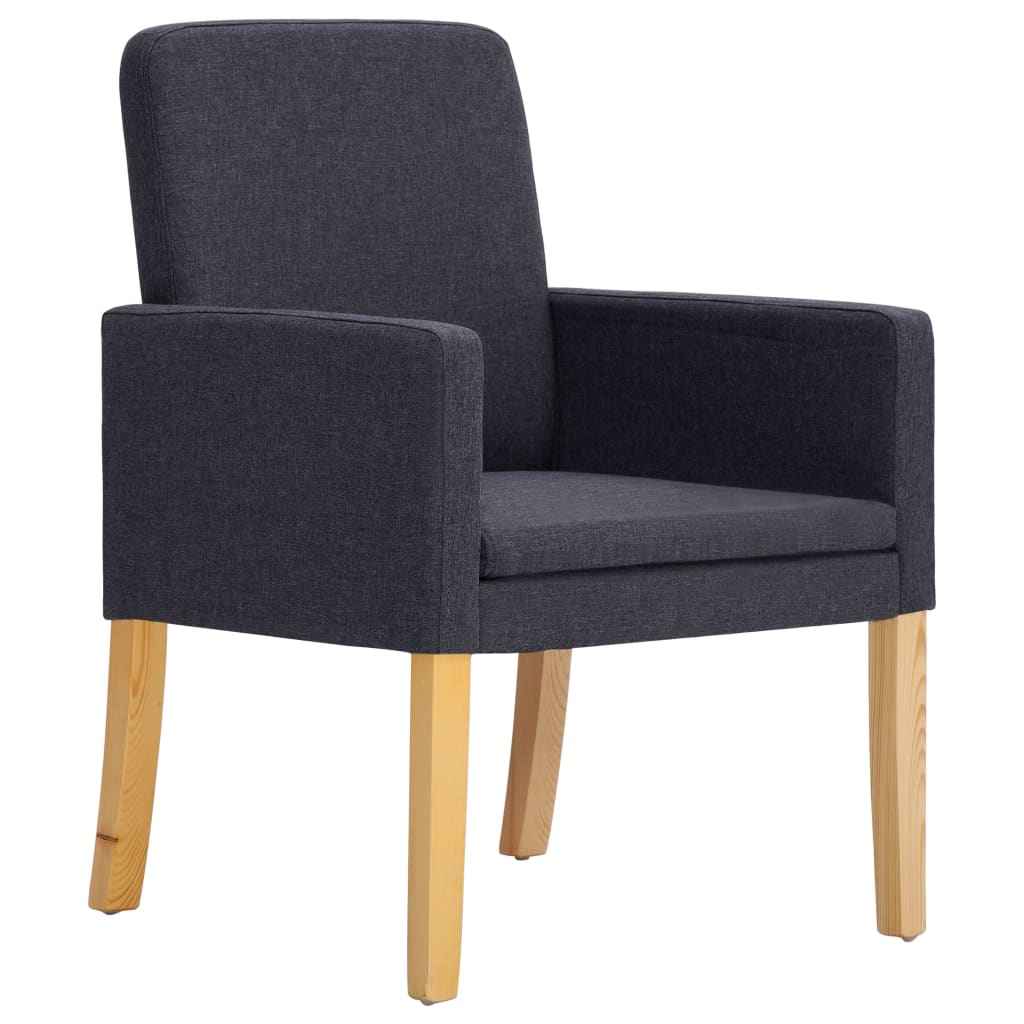 vidaXL Eetkamerstoelen 2 st stof donkergrijs