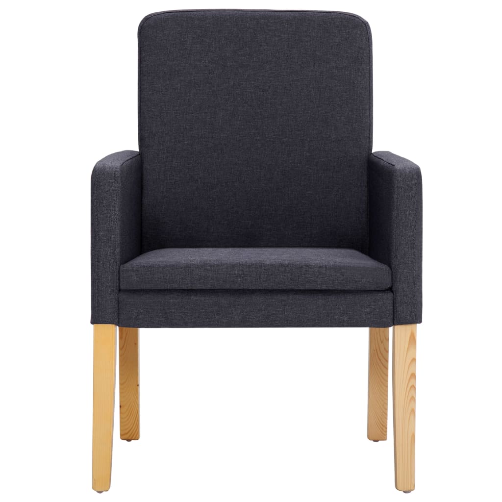 vidaXL Eetkamerstoelen 2 st stof donkergrijs