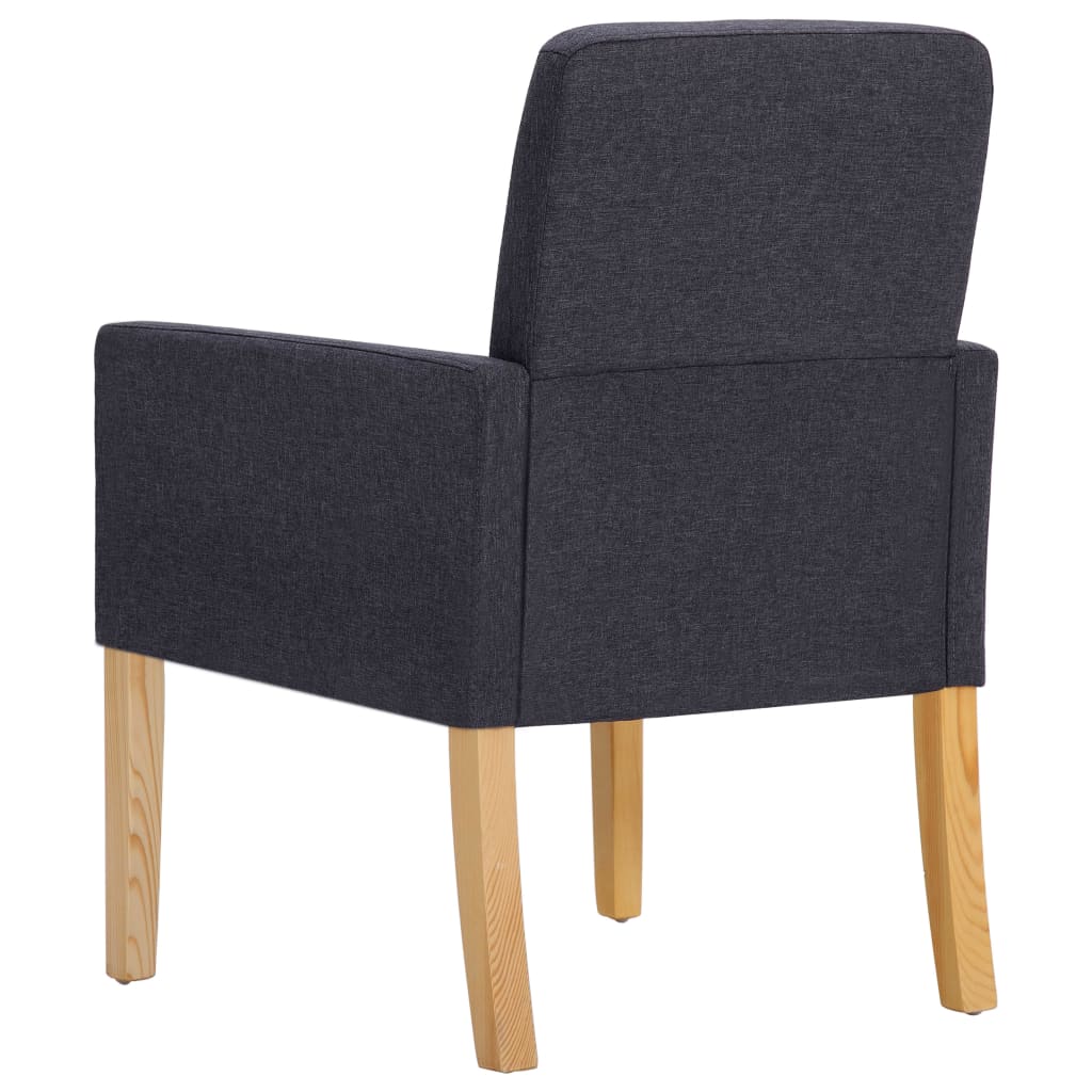 vidaXL Eetkamerstoelen 2 st stof donkergrijs