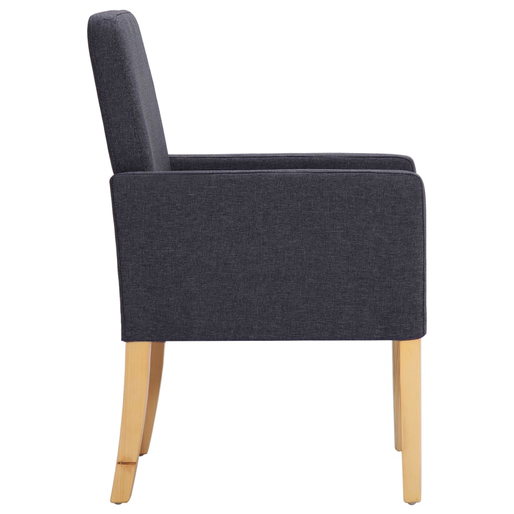 vidaXL Eetkamerstoelen 2 st stof donkergrijs