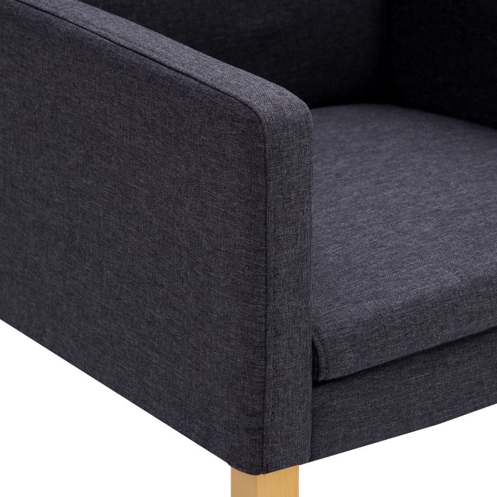 vidaXL Eetkamerstoelen 2 st stof donkergrijs